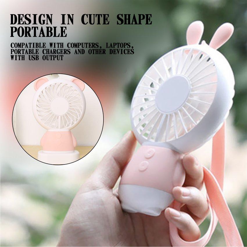 Quạt Mini Để Bàn Hình Thú Cute Ngộ Nghĩnh, Có Đèn Led, 3 Mức Độ Gió, Xin Xắn Nhỏ Nhắn Gọn Nhẹ