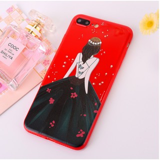 Ốp cô gái đỏ ốp lưng iPhone 5  5s 6 6s 6 Plus 6s Plus 7 7 Plus 8 8 Plus X đẹp