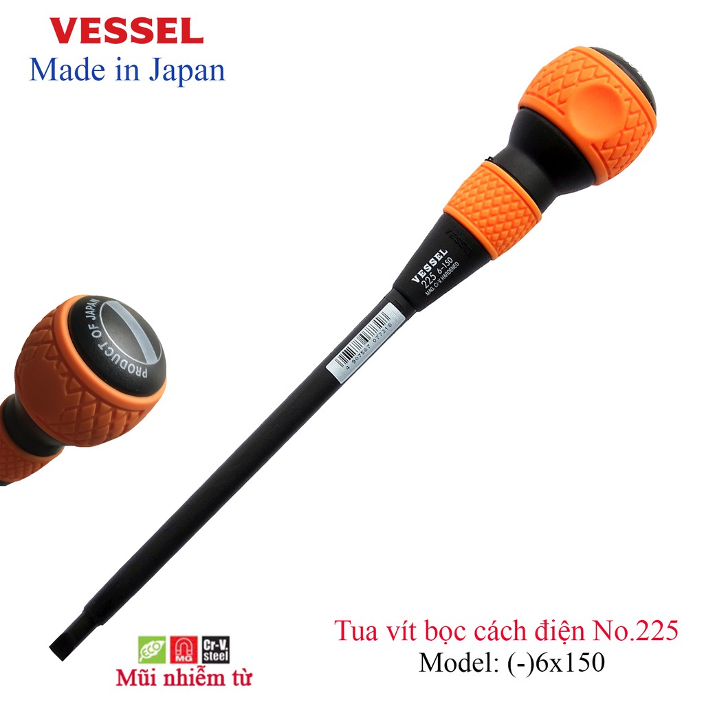 Tô vít tay cầm kiểu bóng, bọc cách điện No.225 Vessel