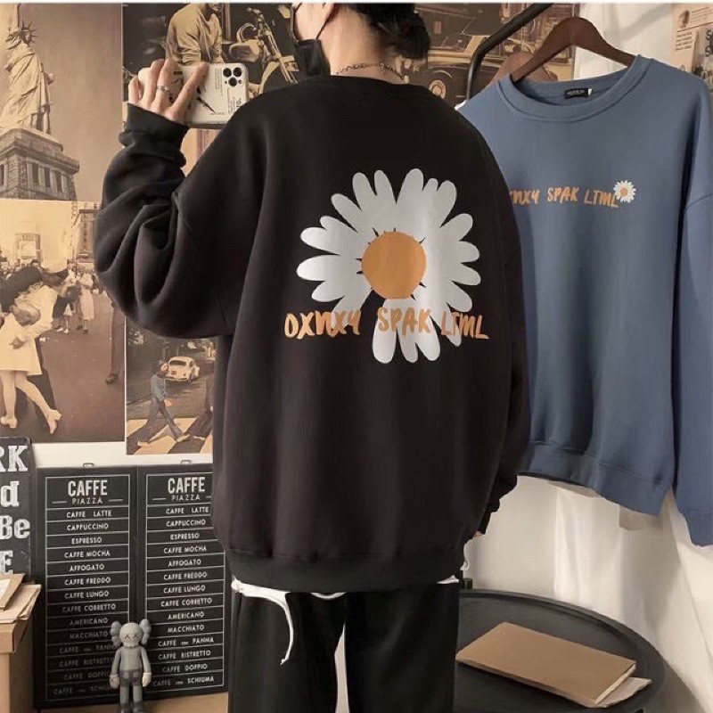 Áo hoodie  Nam nữ in hình Hoa Cúc chất nỉ dày dặn, phong cách cá tính thời trang