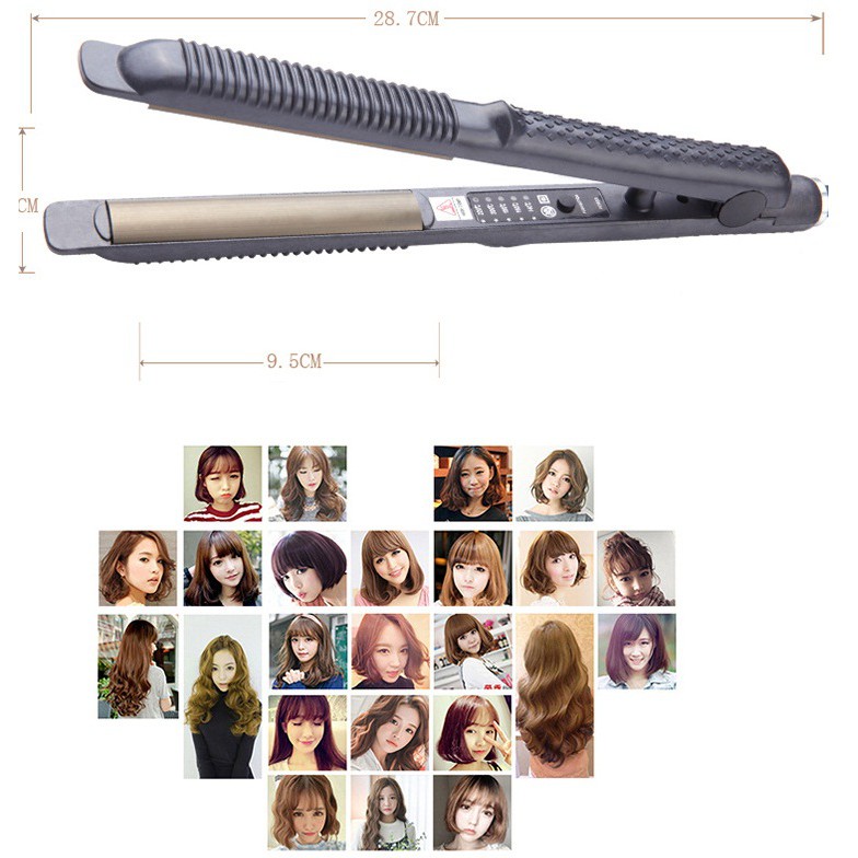 Máy là tóc, duỗi tóc tạo kiểu tóc 5 mức chỉnh nhiệt RUIDA (Tặng lược điện 3 in 1 Nova)