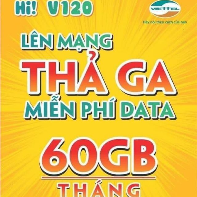 Sim lên mạng Viettel gói V120N