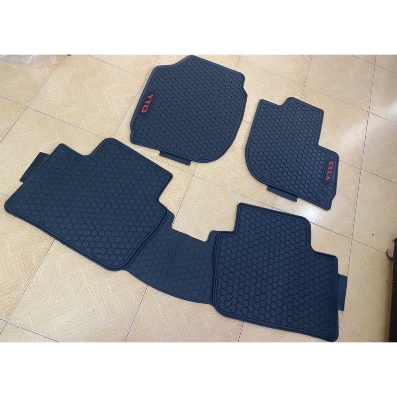 Thảm lót sàn cao su Honda City 2014- 2021- 2022 cao cấp loại đúc dày theo xe mẫu tổ ong chữ đỏ