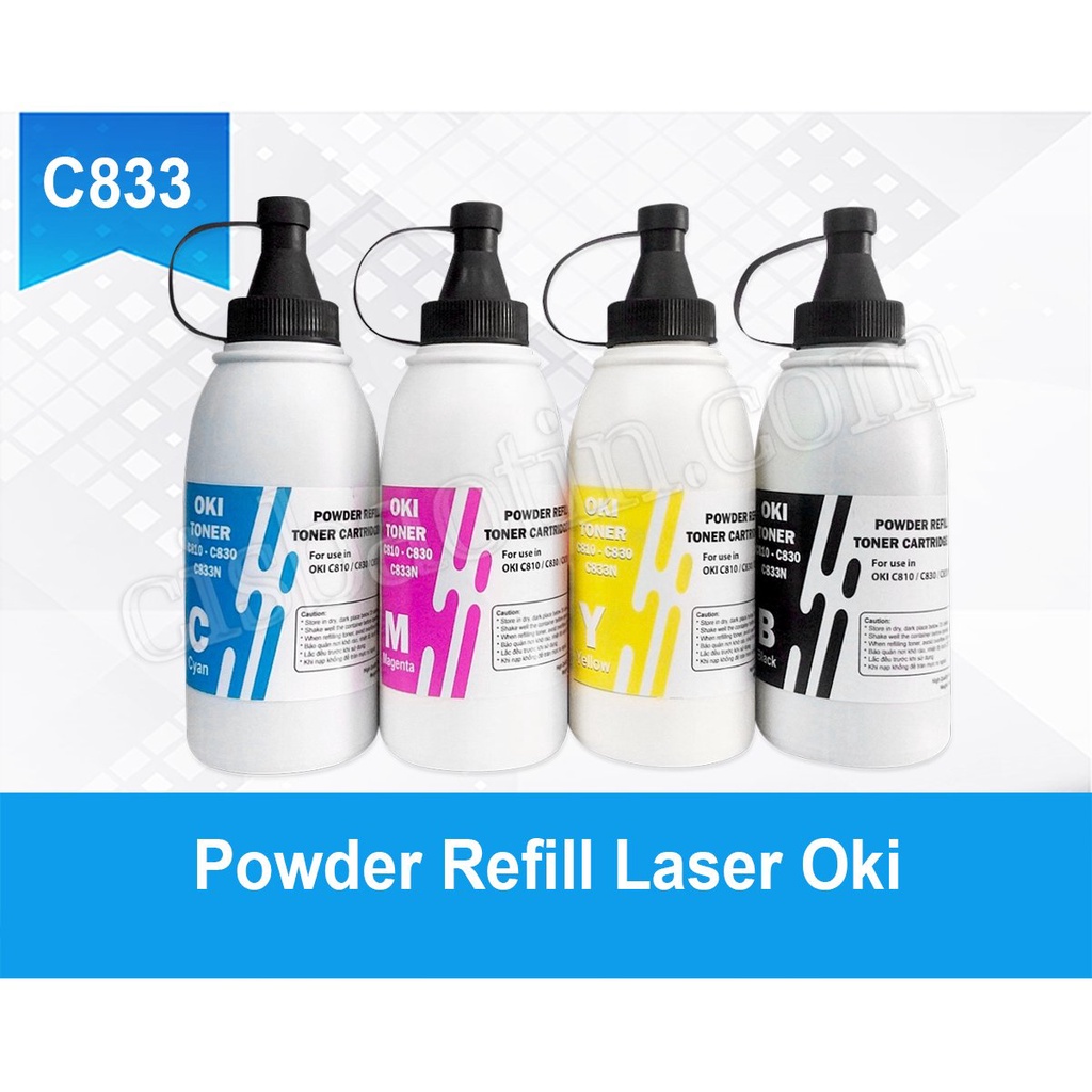 SET MỰC ĐỖ + CHIP LASER REFILL OKI( CHO MÁY OKI C833) 1 MÀU