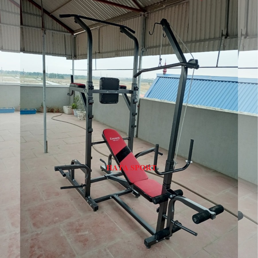 Khung giàn tập tạ đa năng kết hợp xà đơn xà kép HT8211 thiết kế đẹp chắc chắn