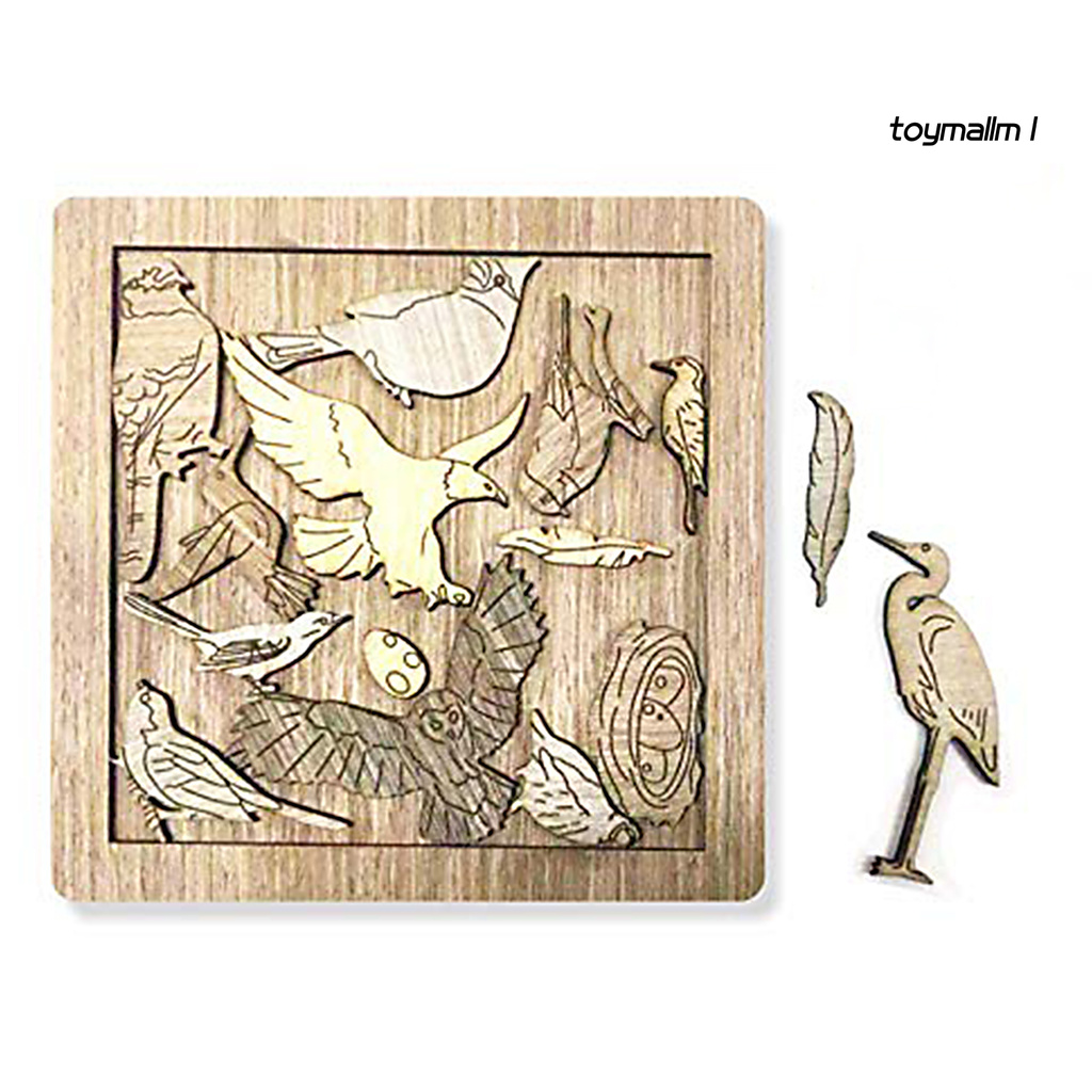 toymall 1 Set Puzzle Interesting Educational Toy Primary Color Birds Educational Toys Art Jigsaw for School