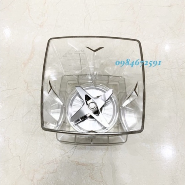 Cối máy xay công nghiệp dung tích 0.8 lít lắp dao 8 cánh