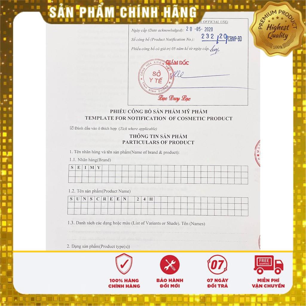 [CHÍNH HÃNG] Kem chống nắng dưỡng da dưỡng trắng Seimy - Sunscreen 24h | BigBuy360 - bigbuy360.vn