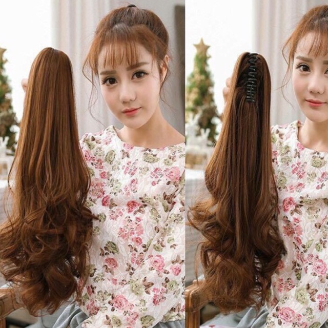 Tóc giả Ngoặm xoăn 65cm- Video& hình thật