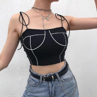 Áo Croptop hoạ tiết in thiết kế hở lưng quyến rũ