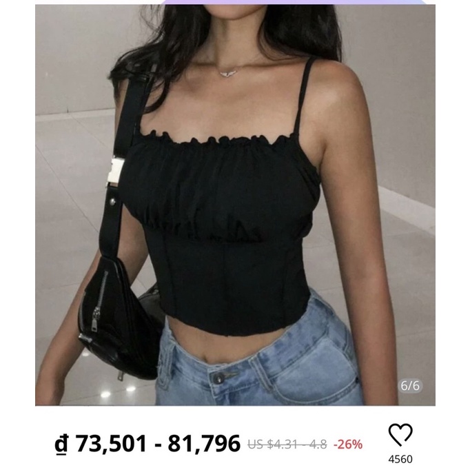 Áo 2 dây nhún ngực ulzzang