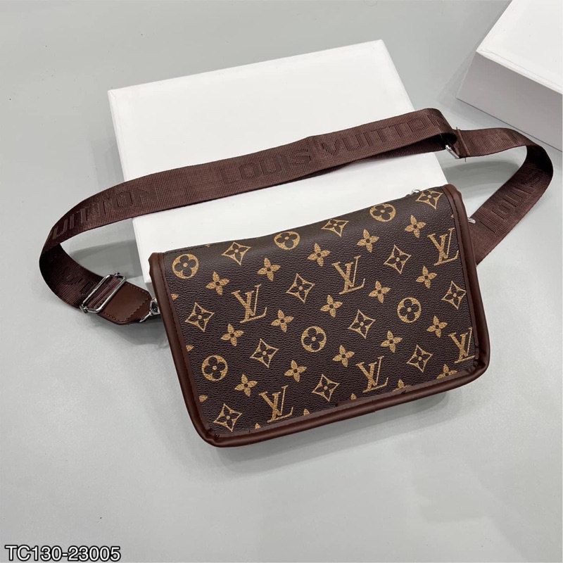 Túi Da Đeo Chéo L.V Thời Trang Sang Trọng Cho Nam Nữ