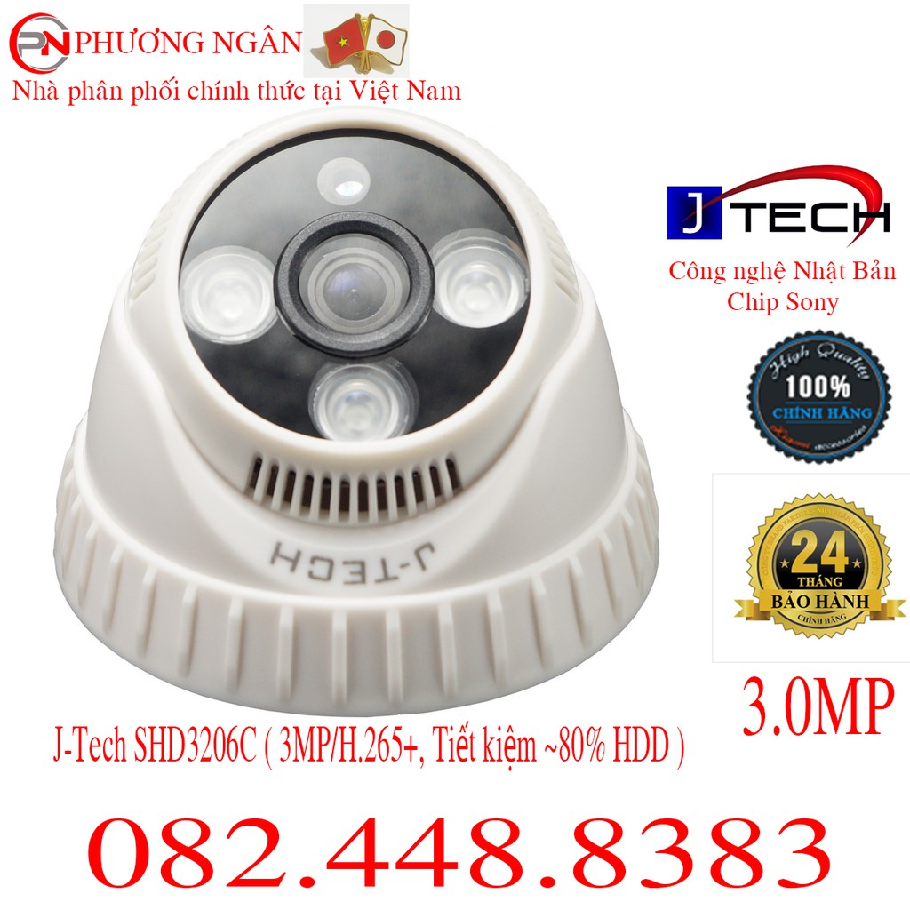 Bộ 5 camera ip Jtech 3.0MP + đầu ghi 8 kênh 4.0MP +Ổ cứng HDD 1TB