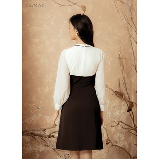 Đầm nữ phối màu trắng đen GUMAC MS12934