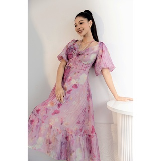Hà cúc - đầm nữ tay bồng dây buộc cổ