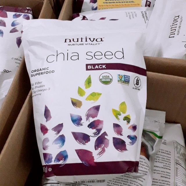 Hạt Chia Nutiva Xách Tay Mỹ Chia Seed 907g 💝FREESHIP💝 Nutiva Chia Seed Hàng Xịn Chuẩn USA Date Mới Liên Tục HCM