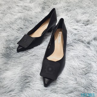 Giày Cao Gót 6 Phân Da Lì Đính Mặt Vuông