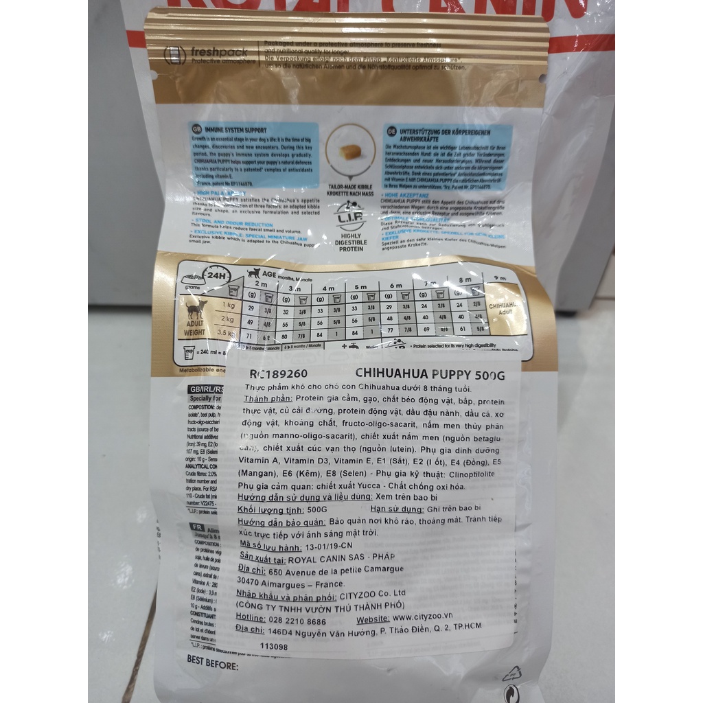 Thức ăn cho chó Chihuahua puppy 500g &amp; 1.5kg