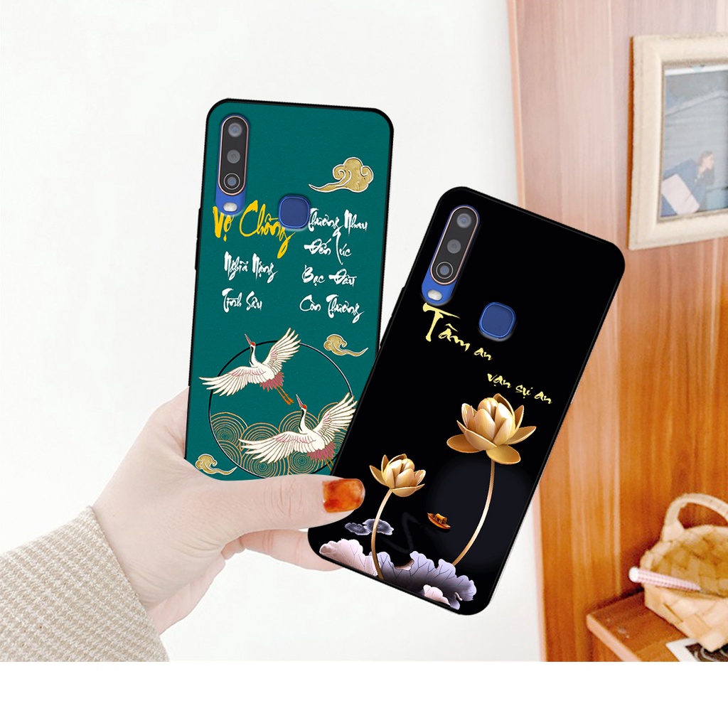 Ốp lưng Vivo U10 / Y11 / Y12 / Y15 / Y17 in hình phong cách chữ thư pháp cha mẹ, tài lộc