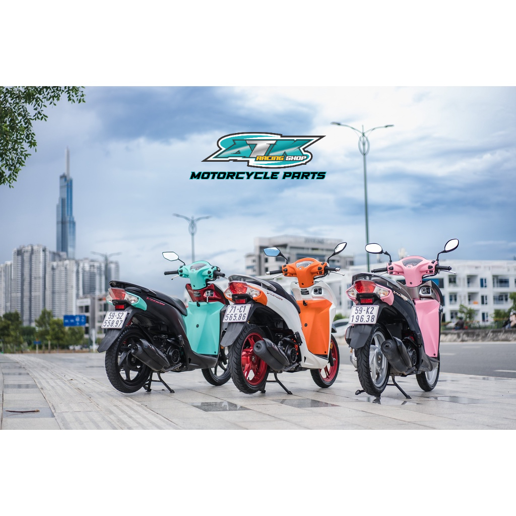 Full bộ 6 món nhựa nhám màu cho xe Vision đời 2014 đén 2022 3 màu, xanh , cam , hồng cá tính