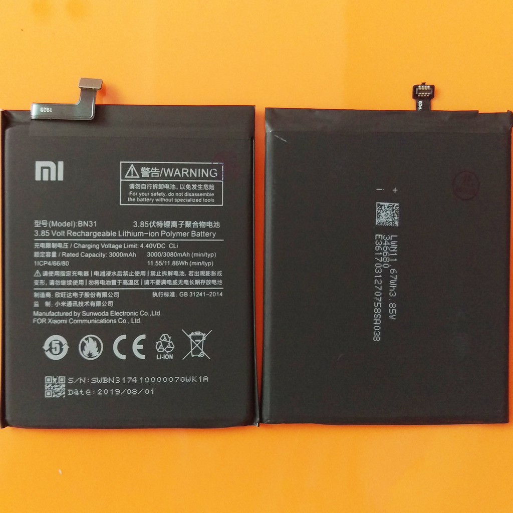 Pin Xiaomi BN31 cho Xiaomi Mi 5X / Mi A1 / Redmi Note 5A Prime xịn có bảo hành