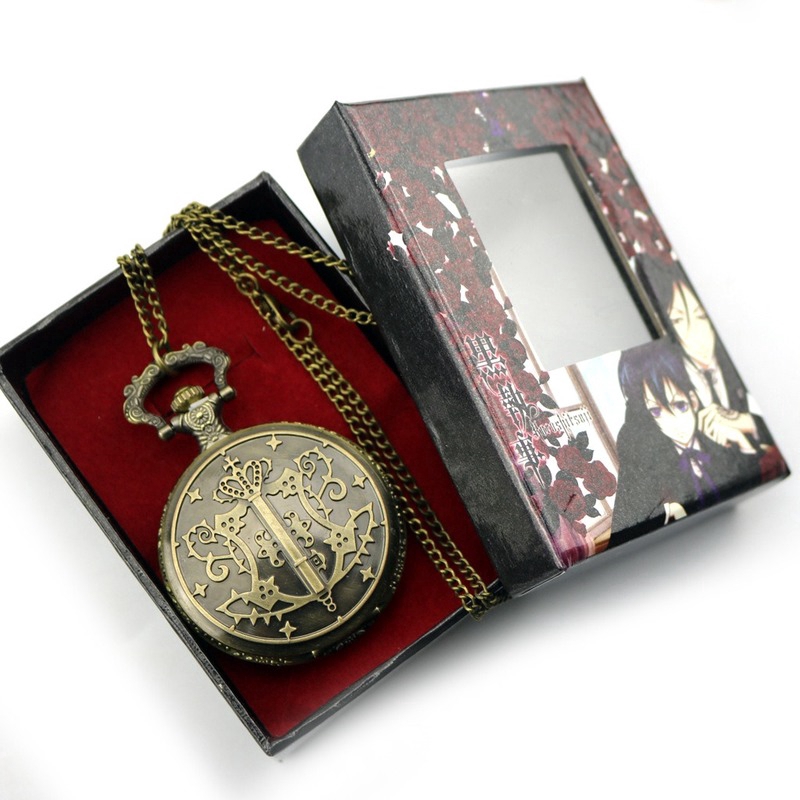 Đồng Hồ Bỏ Túi Vintage Họa Tiết Sebastian Michaelis Hoạt Hình Chất Lượng Cao