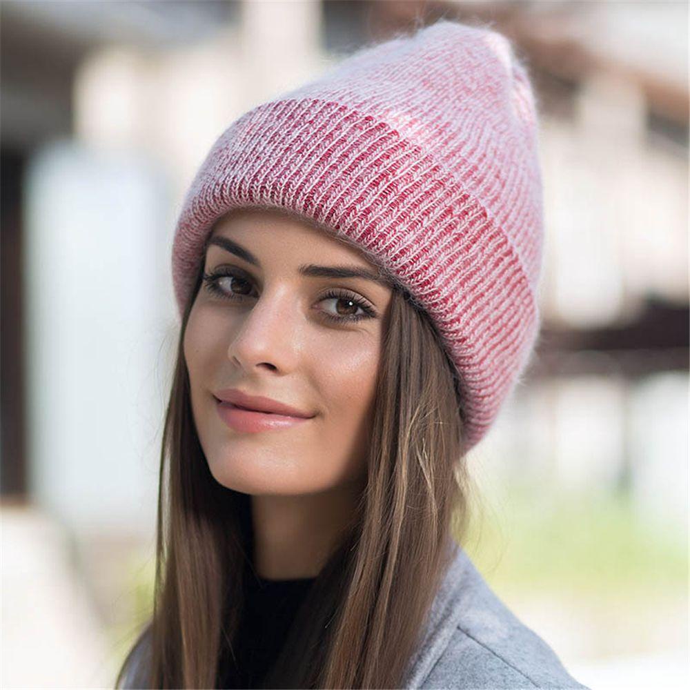 Mũ Beanie Dệt Kim Mềm Mại Thời Trang Mùa Đông Cho Nữ