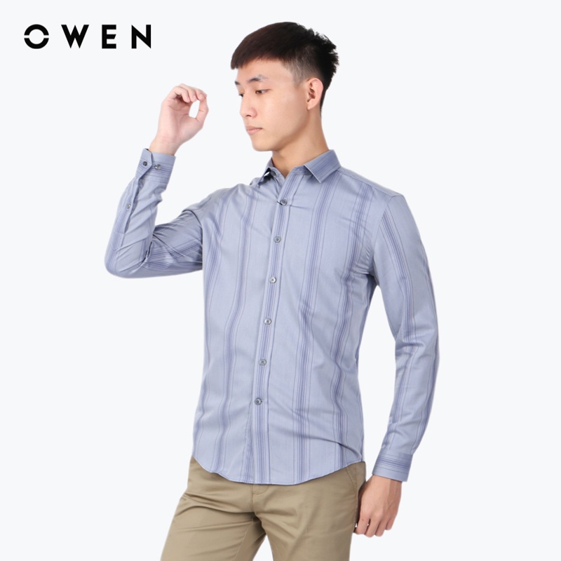 Áo sơ mi dài tay Nam Owen Bamboo Slim Fit Ghi - AS23421D