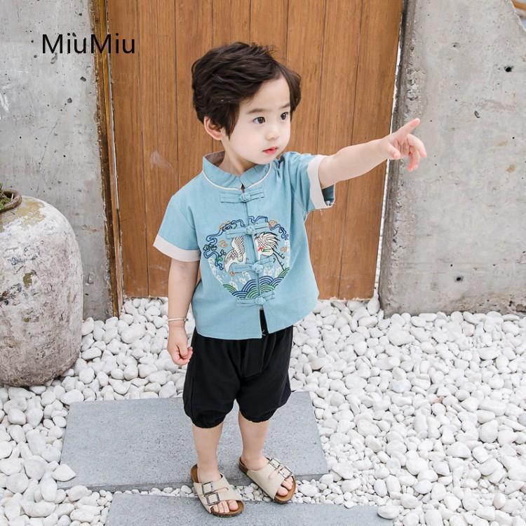 Set áo thun tay ngắn gài nút và quần thun bó gấu cao cấp thời trang dành cho bé