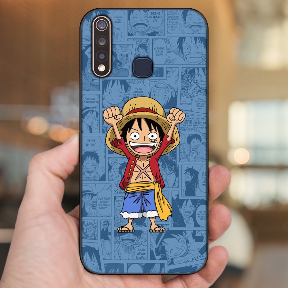 Ốp lưng Vivo Y19 viền đen in hình Luffy One Piece