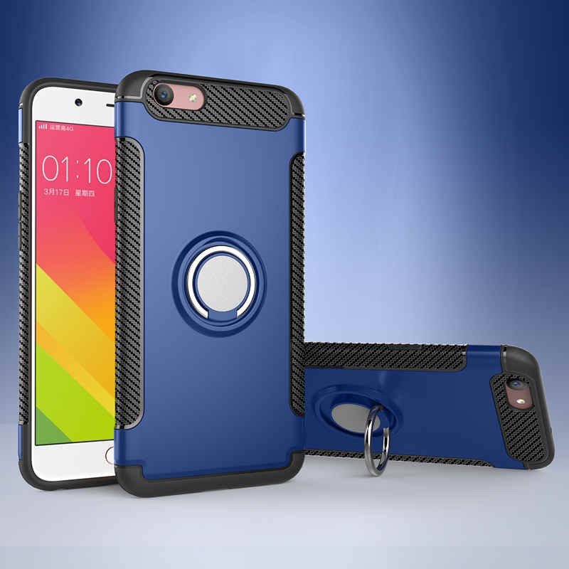 Ốp điện thoại bằng nhựa cứng nhiều màu có giá đỡ hình tròn thời trang cho Oppo F1s/A59