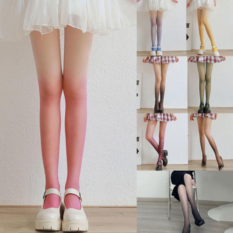 Quần Tất Dài Bằng Nylon Màu Sắc Gradient Thời Trang Mùa Hè Gợi Cảm Dành Cho Nữ