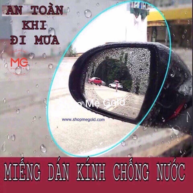 Set 2 miếng dán chống nước cho gương chiếu hậu