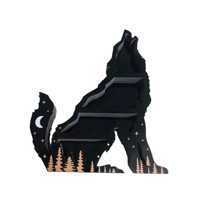 Giá Đỡ Pha Lê 4 Tầng Hình Sói Trang Trí Nội Thất