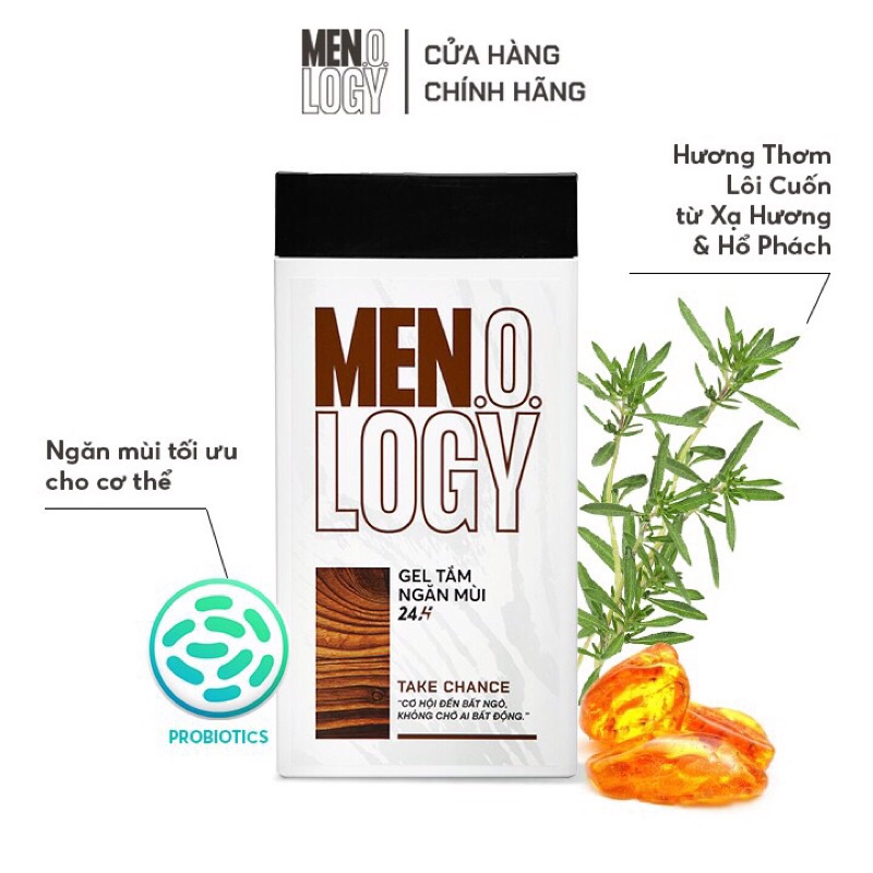 Gel Tắm MEN.O.LOGY Ngăn Mùi 24h Take Chance 350ml+ kèm quà tặng