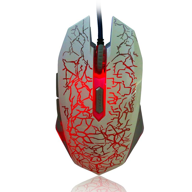 6 Buttons Crack Aggravated Colorful Backlight Game Mouse Luminous Wired USB Port Optical Gaming Mouse For PC Laptop