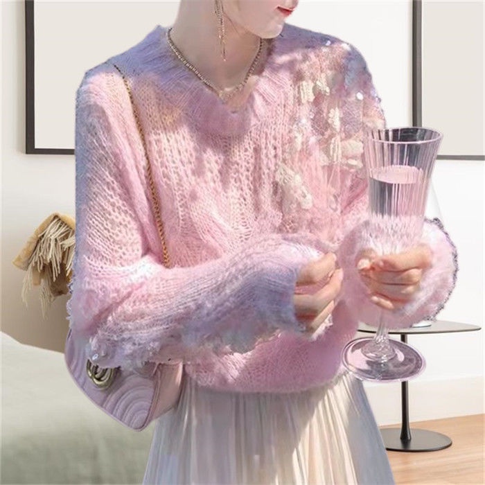 Áo Sweater Dáng Rộng Thời Trang Thu Đông 2022 Sang Trọng Cho Nữ