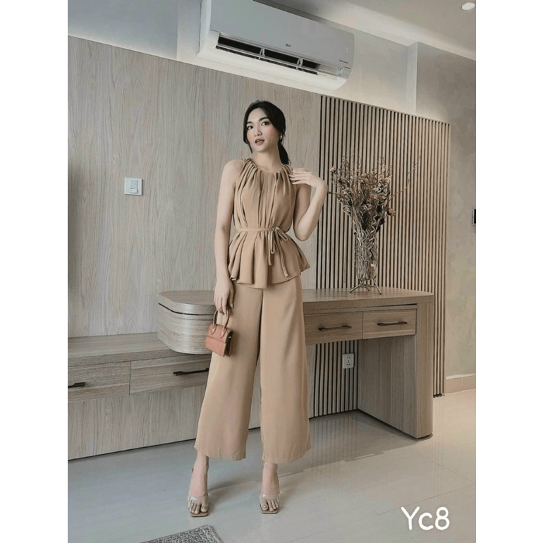 (MẪU MỚI) FREE SHIP SÉT ĐŨI CỔ YẾM XẾP LY PHỐI QUẦN SUÔNG TIỂU THƯ SANG CHẢNH DX HHP FASHION