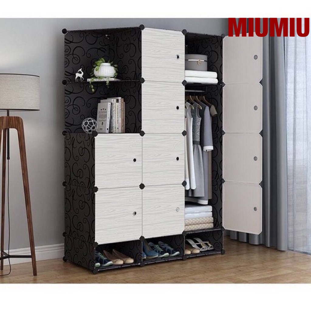 (HÀNG LOẠI 1)Tủ Nhựa Ghép  MIUMIU 12 ngăn và 3 ngăn giày