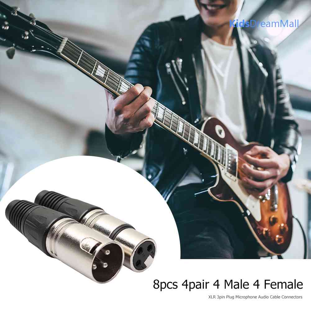 Set 8 Dây Cáp Nối Âm Thanh 4 Male 4 Female XLR 3Pin