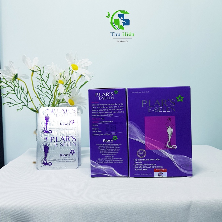 Viên uống Vitamin E P.lar's E-Selen giúp chống oxy hoá,làm đẹp da, giúp giảm rụng tóc