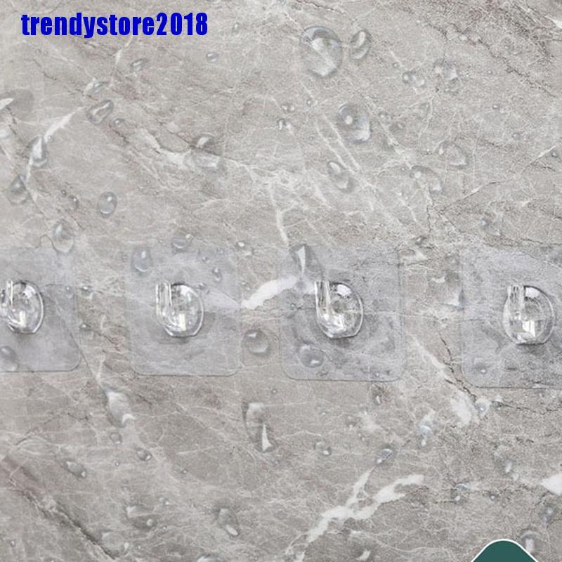 Set 5 móc treo đồ dán tường siêu bám dính trong suốt tiện lợi