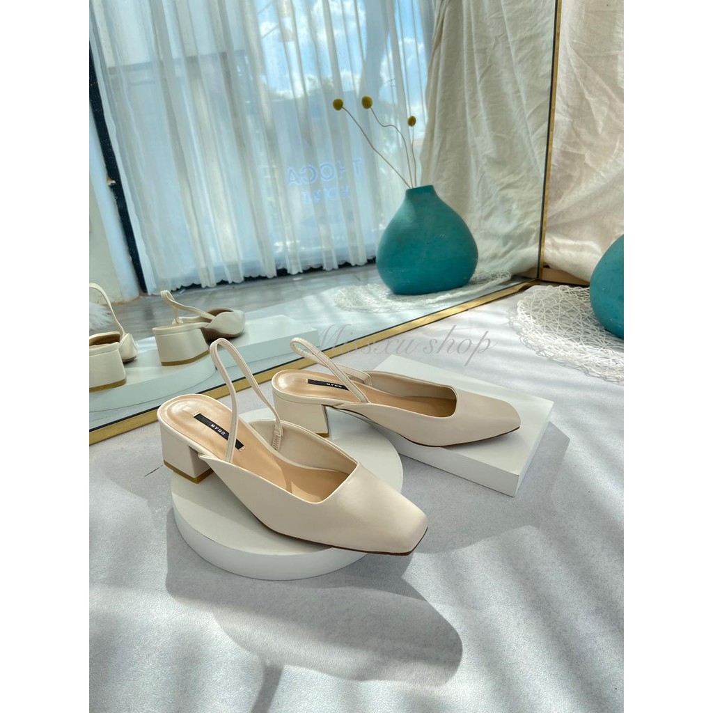 Giày nữ mũi vuông quài sau 3cm thời trang  MYSS - CG164