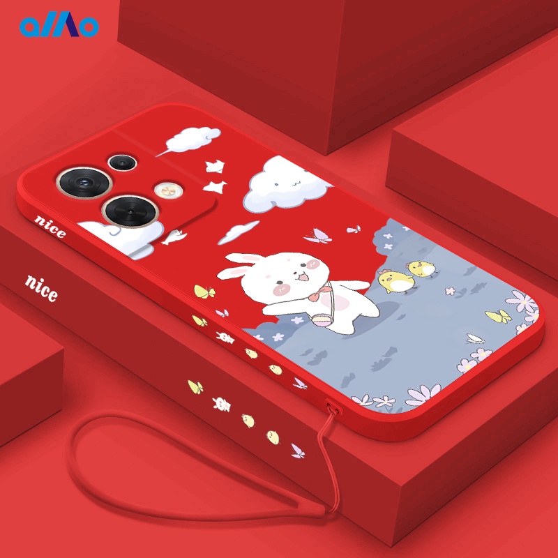 Ốp Điện Thoại Chống Sốc Họa Tiết Thỏ Đám Mây Cho OPPO reno 10 A18 Reno8 Pro 4G Reno8 Z 5G A77 4G