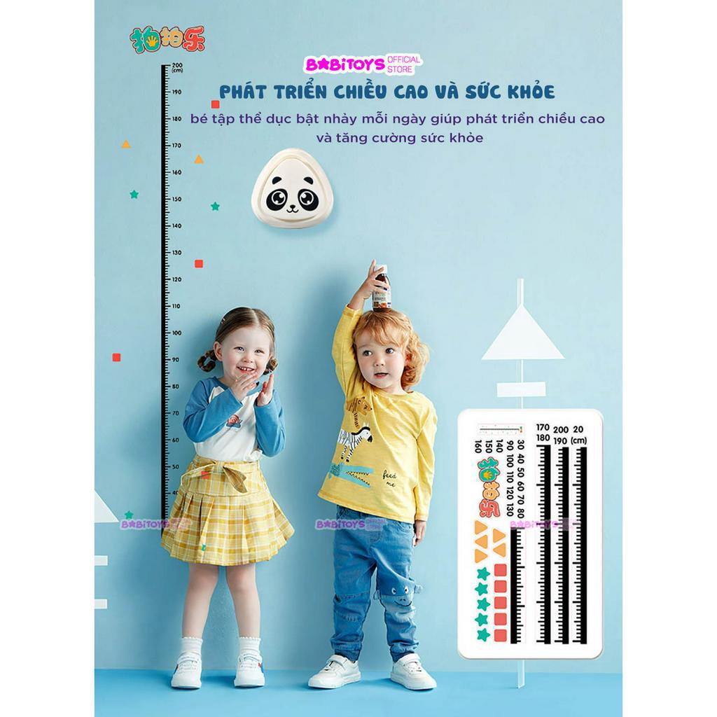 Bộ chạm nhảy tăng chiều cao ĐẾM TIẾNG VIỆT bộ máy chuông bấm đập nhảy thử thách kèm thước dán tường đo chiều cao cho bé