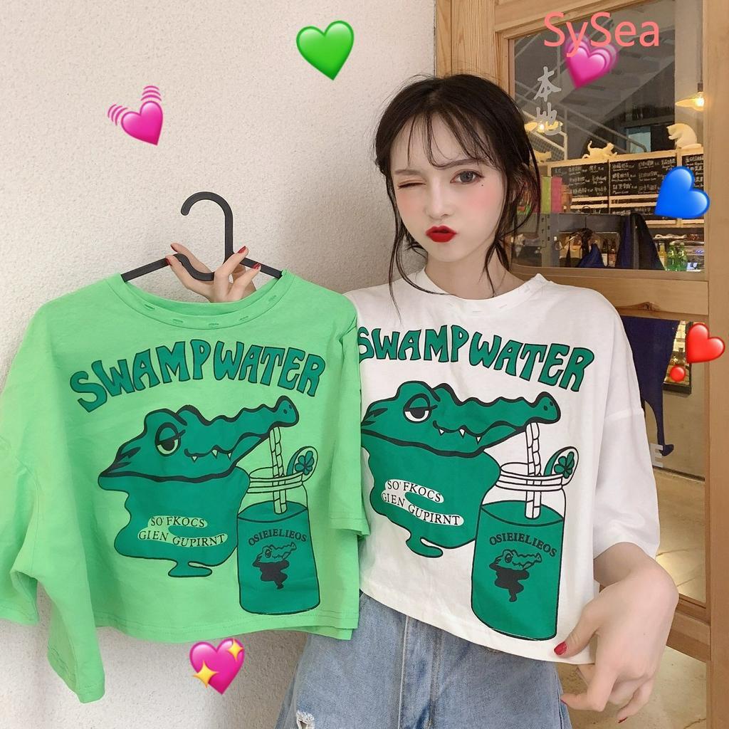 Áo thun tay lỡ dáng rộng thời trang mùa hè dành cho nữ