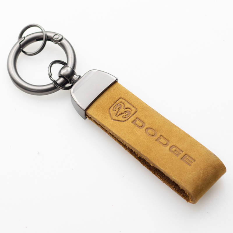 1 Móc Chìa Khóa Da 3D Bằng Thép Không Gỉ Cho Dodge Challenger RAM 1500 Charger Avenger Caliber Nitro