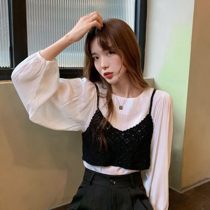 Áo croptop nữ không tay cổ V đan móc hoa thời trang vintage | BigBuy360 - bigbuy360.vn