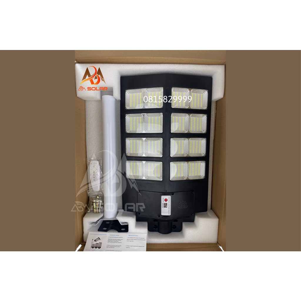 [500W] Đèn Năng Lượng Mặt Trời Liền Thể, Đèn Sân Vườn Công Suất Lớn, Chống Nước IP 66, Cảm Biến Chuyển Động - ABM