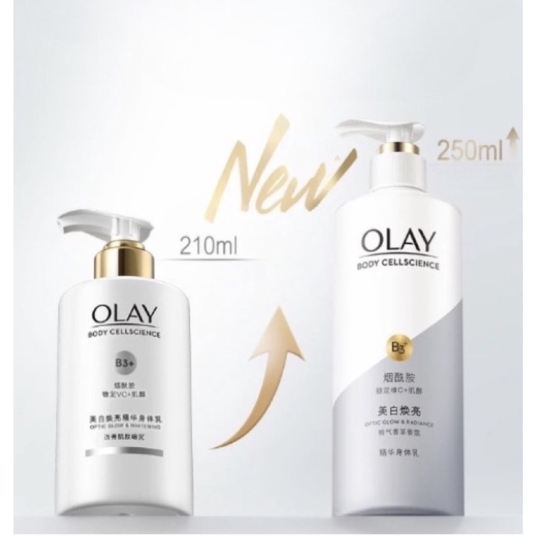 Dưỡng Thể Olay B3 Xám Optic Glow Trắng Da Bản Mới